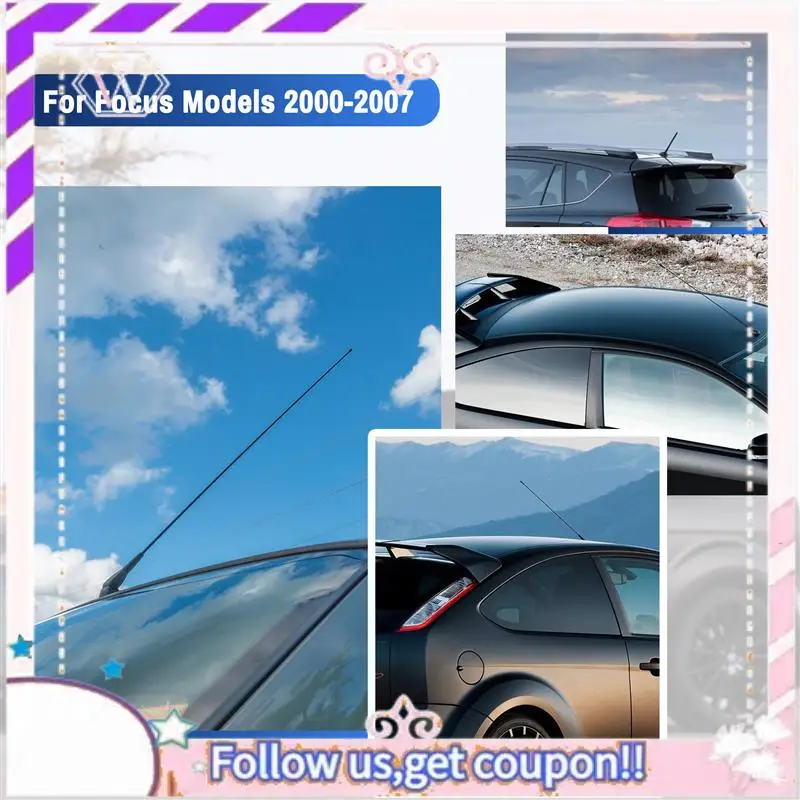 Antena de teto de rádio de carro A76T-AM/FM, mastro + kit base para modelos Ford Focus 2000-2007 XS8Z-18919-AA