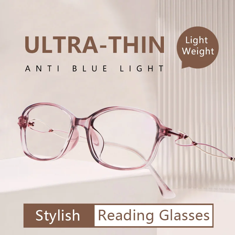 Ultra-Thin Reading Glasses Blue Light Blocking Glasses,Anti Eyestrain,Computer ,TV Glasses for Women  Presbyopic Glasses