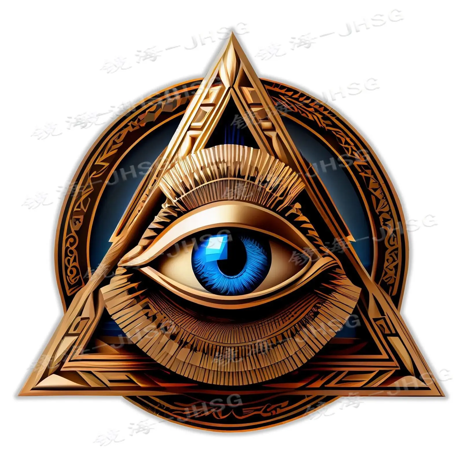 Exquisite Stickers Providence Pyramid, Illuminati Flower Red Pyramid-