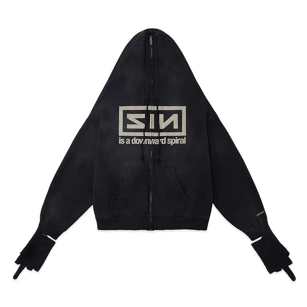 [BOMP] PROJECT G/R Vintage Band Gloves, Zippered Hoodie, Offset, Same Style