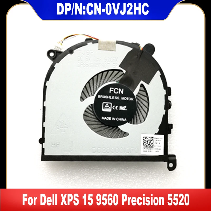 

0VJ2HC New Original For Dell XPS 15 9560 Precision 5520 Laptop Cooling Fan Cooler VJ2HC CN-0VJ2HC DC28000I0F0 Heatsink Radiator