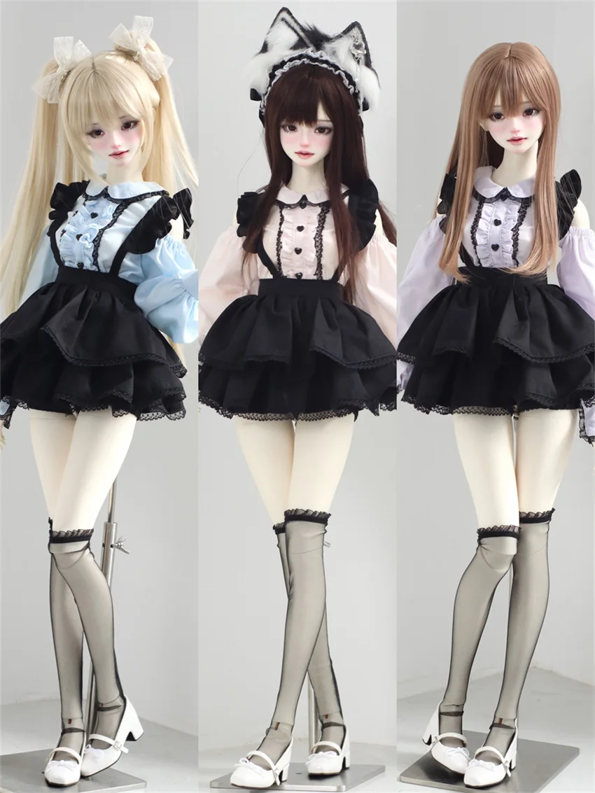 Three-color Off-the-shoulder Gifts Girls Toy Cute 1/3 1/4 1/6 ob22 BJD Doll Clothes Short Dress Set Pink Purple Doll Accessories