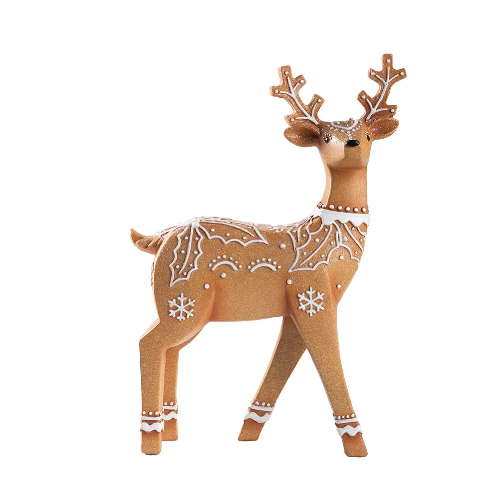 2025 New Resin Reindeer Christmas Decor‌ – Handmade Tabletop & Shelf Ornament, Festive Holiday Decor for Home & Office