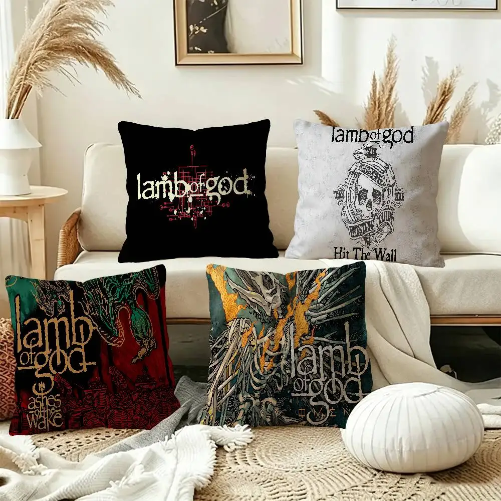 Rock Band L-Lamb Of God Pillow Gift Home Office Decoration Bedroom Sofa Car Cushion Cover case 45x45
