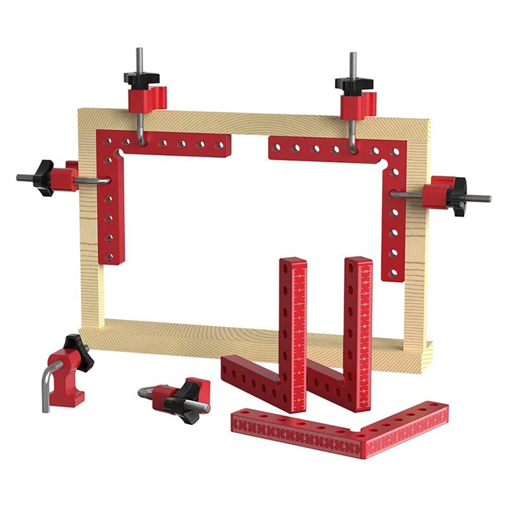 SEWS-2 Set 90 Degree Positioning Squares Right Angle Clamps, Aluminum Alloy L-Type Corner Clamp