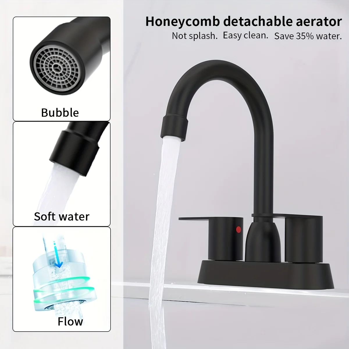 1pc Bathroom Face Basin Faucet, Bathroom Washbasin Faucet, 4 Inch Double Handle Face Basin Faucet