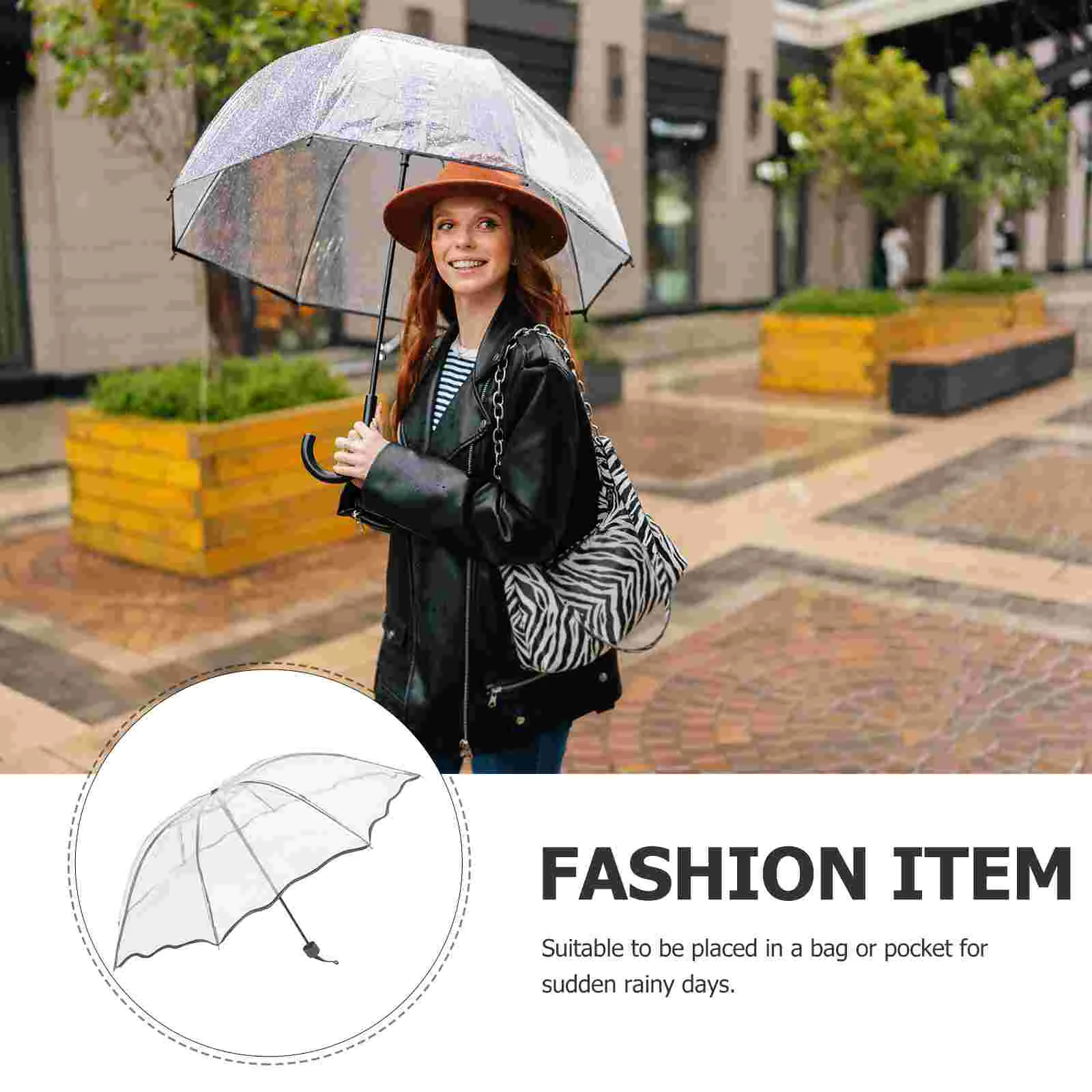 Transparent Umbrella Folding for Travel Portable Sun Compact Outdoor Umbrellas Rain