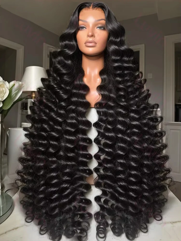 30 40 Inch Loose Wave 13x7 Lace Front Human Hair Wig Brazilian Deep Wave 13x6 HD Lace Frontal Wig 250 Density Water Curly Wigs