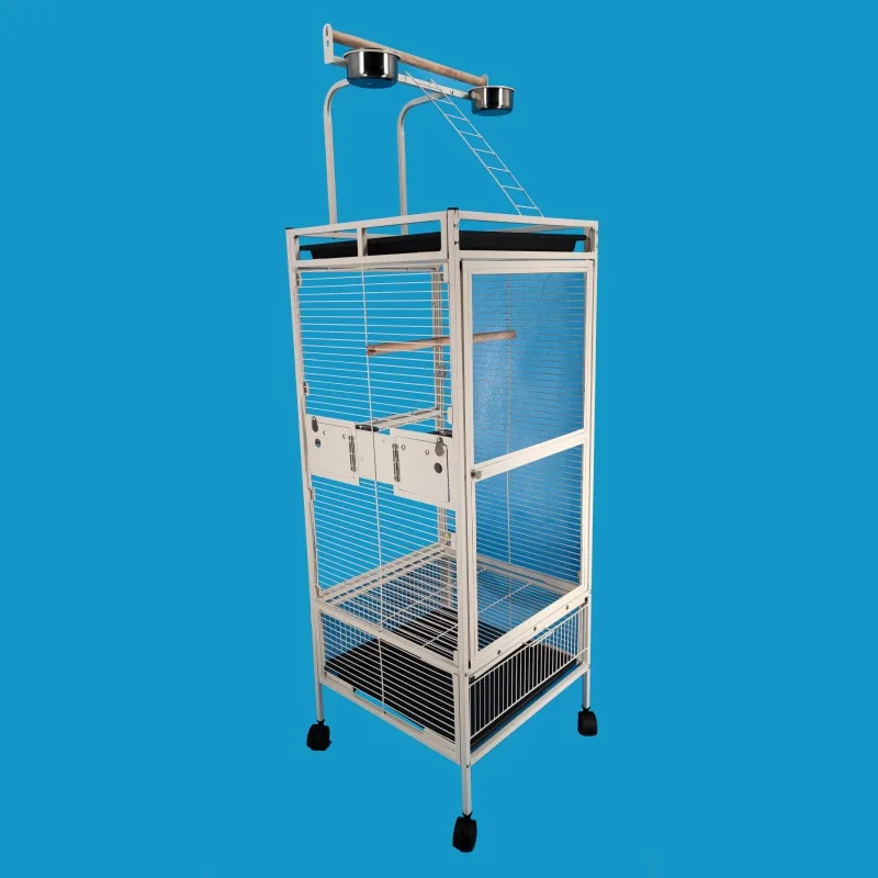 

Luxury bird cage, transparent acrylic black wind gray parrot panoramic display, parrot cage movement