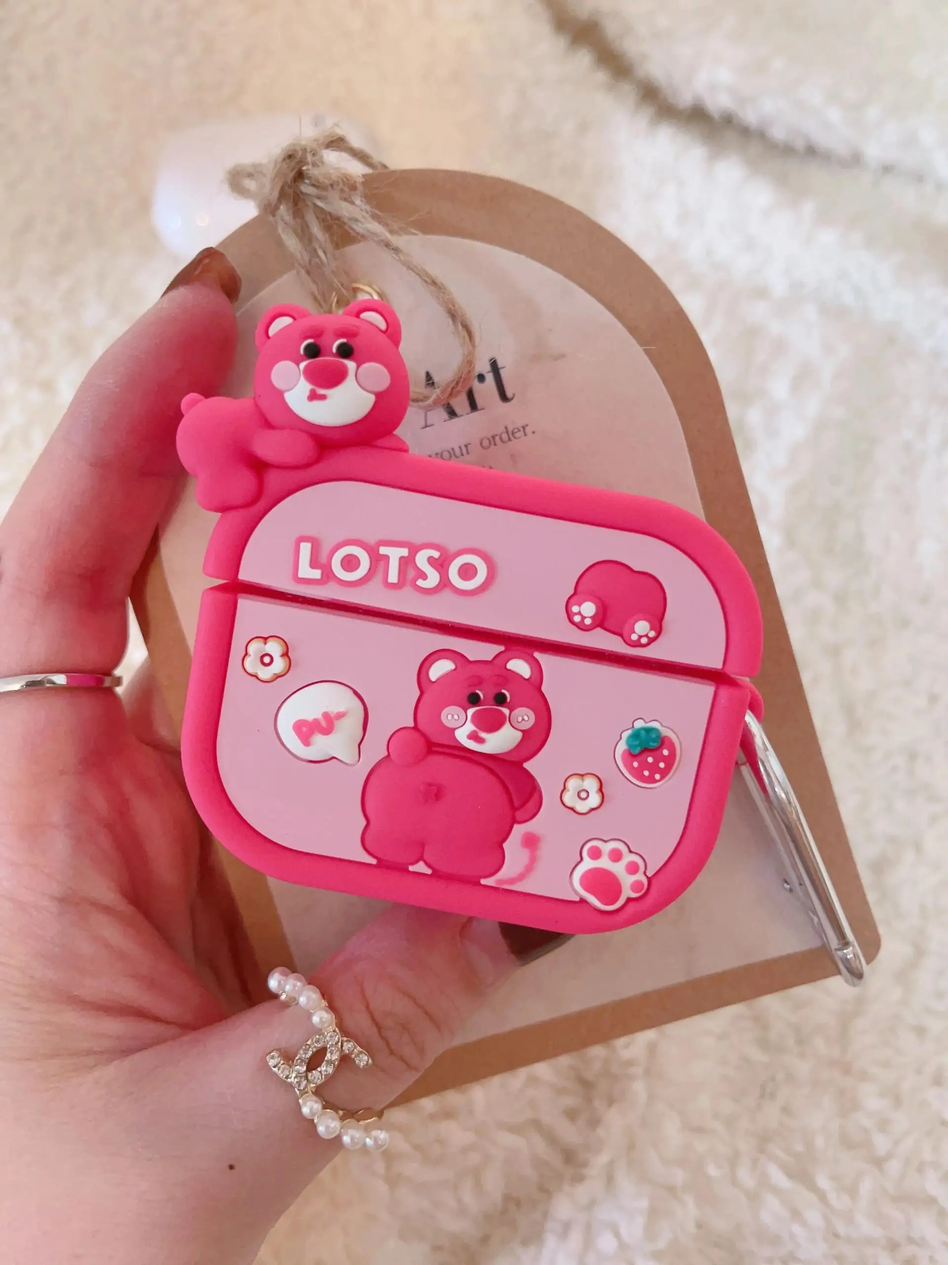 ويني ذا بوه الفراولة الدب ل فيفو tws4 حقيبة سماعة الاذن tws3pro واقية قذيفة tws2E الكرتون iqoo tws لينة