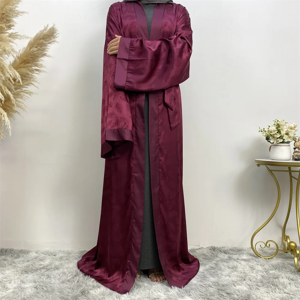 

Eid Djellaba Open Abaya Satin Ramadan Dubai Turkey Kaftan Muslim Women Dress Kimono Cardigan Islamic Jalabiya Robe Gown Kebaya