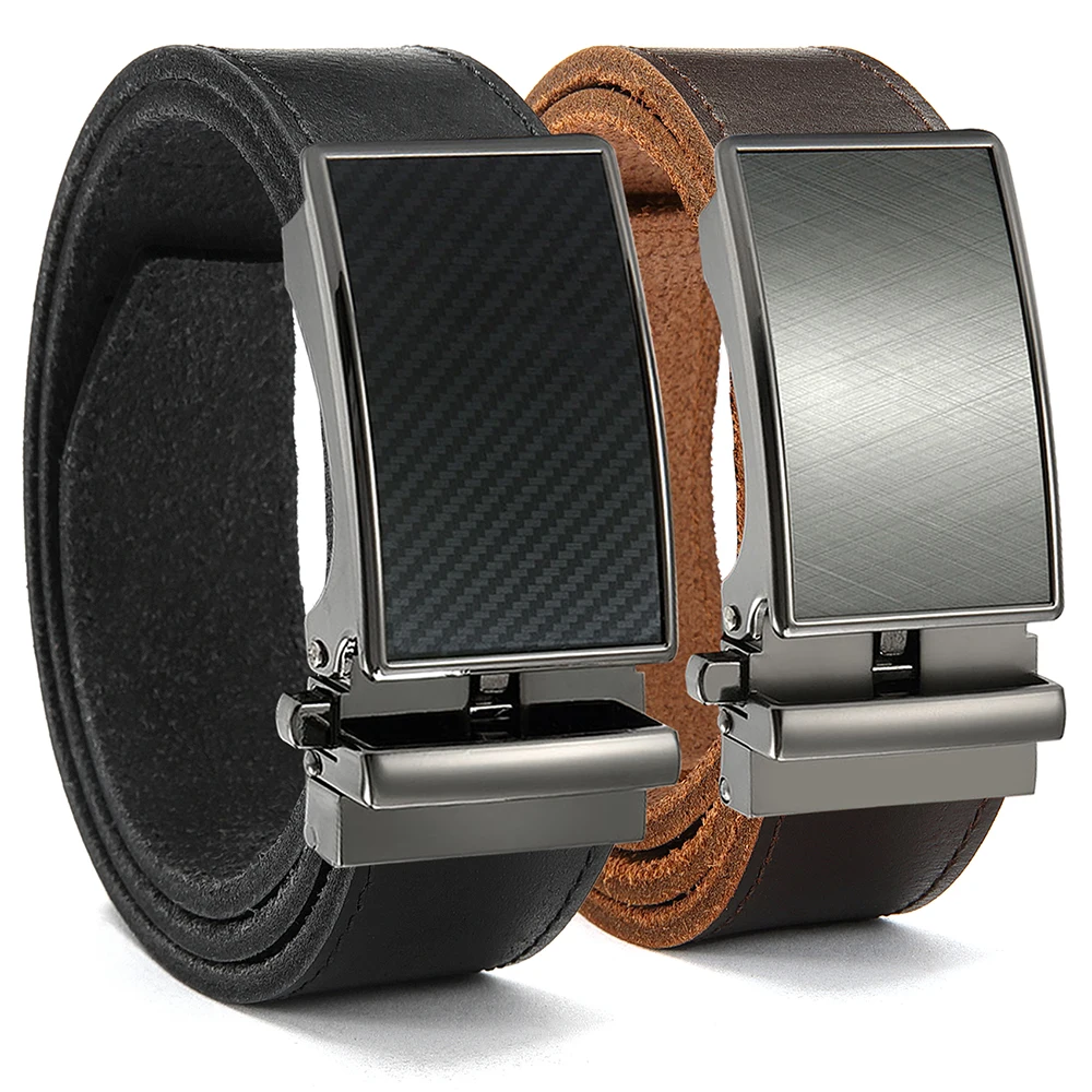 DOOPAI Genuine Leather For Men's High Quality Buckle Jeans Cowskin Casual Belts Business Cowboy Waistband Male Fashion Designer
