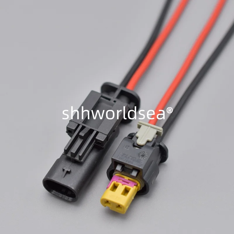 1/10PCS 2 Pin/Way Female Oil Pressure Plug Housing Connector With Wire Harness Cable For VW Audi Porsche 4F0973702F 4F0 973 702F
