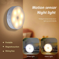 Motion Sensor LED Night Light 400mAh Chargeable Smart Wall-Mounted Lamp for Stairs Hallway Cabinet Closet Wardrobe Night Light