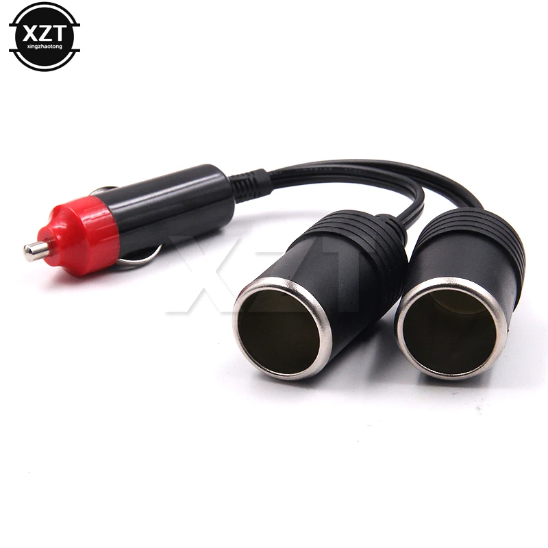 2 Ways 12V-24V 10A Dual Port Car Cigarette Lighter Power Charger Adapter Socket Splitter Female Socket Connector Adapter