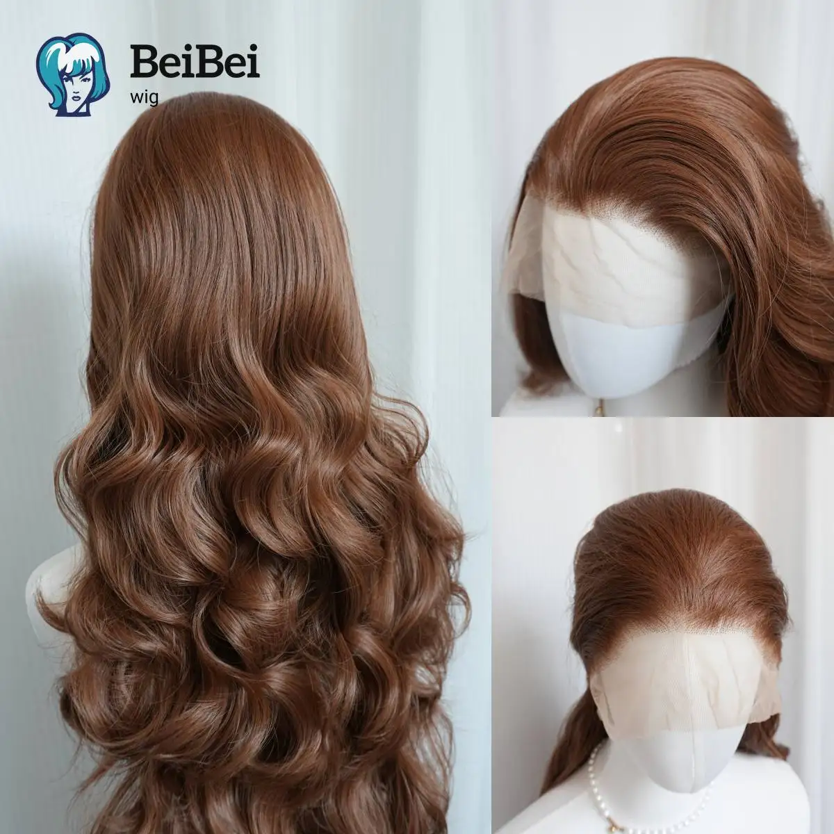 

26Inch Brown Curly Wavy Lace Front Wigs for Women Glueless Long Synthetic Wigs Heat Resistant Fiber Wig Cosplay Party Daily Use