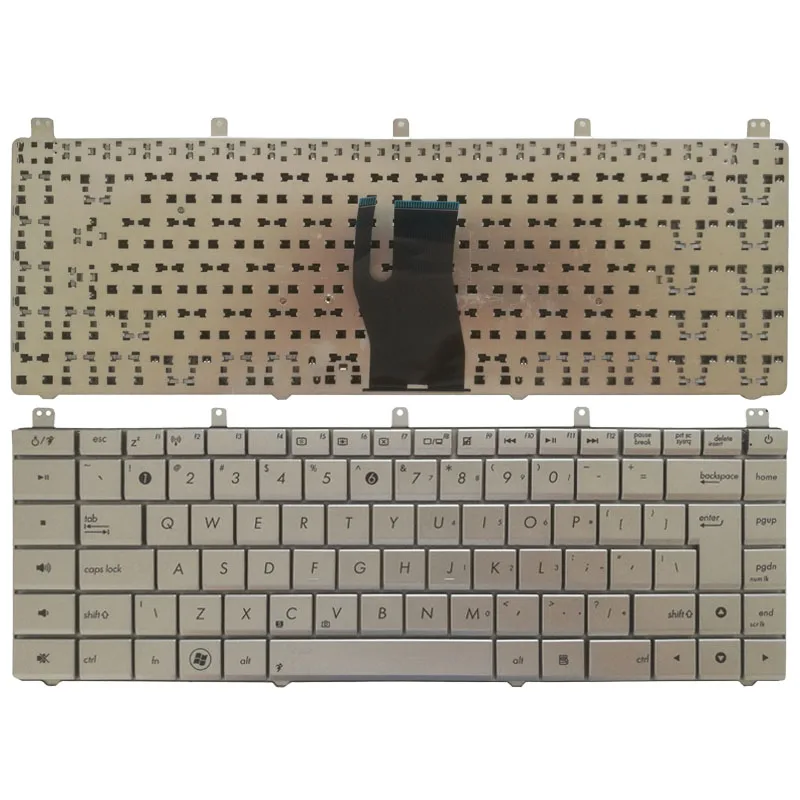 

US laptop keyboard FOR ASUS N45 N45E N45S N45Vm N45-2 N45SF N45Sl N45SJ Silver English notbook