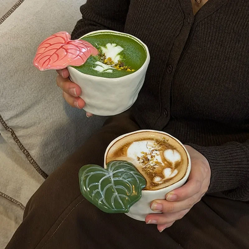 Creative Handmade Ceramic Mug with Unique Pinched Shape,Quirky Espresso Cup for Latte Art,Funny Coffee Gift for Couples & Lovers