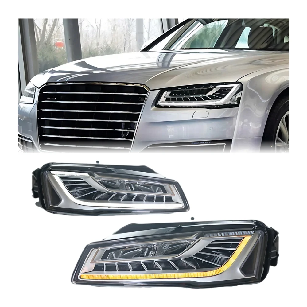 

A8 A8L 2011-2017 LED Headlights Plug and Play Head Lamp DRL Headlight Turn Signal High Beam Angel Eye Projector Lens