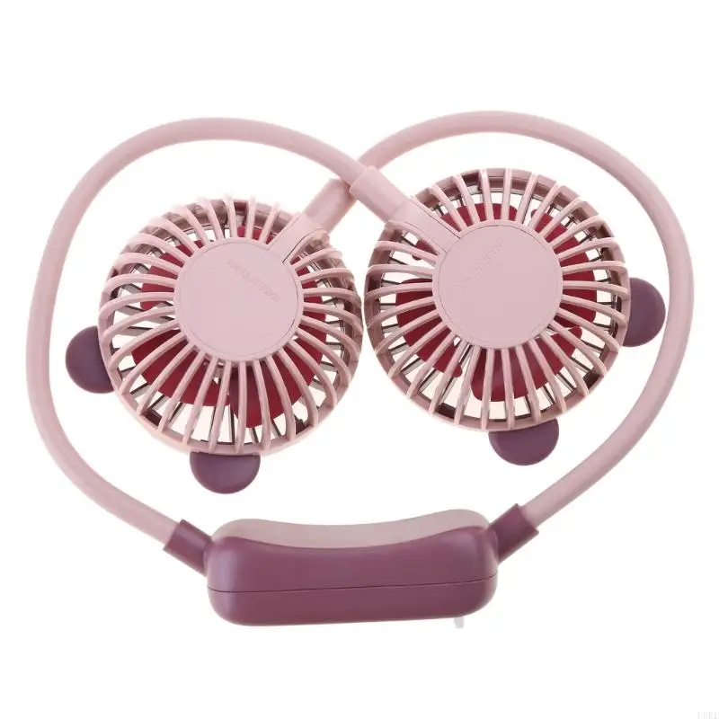 Quạt mini gấp L8RE Quạt cổ rảnh tay Quạt sạc Quạt thể thao yên tĩnh cho gia đình Quạt động ngoài trời 2 tốc độ