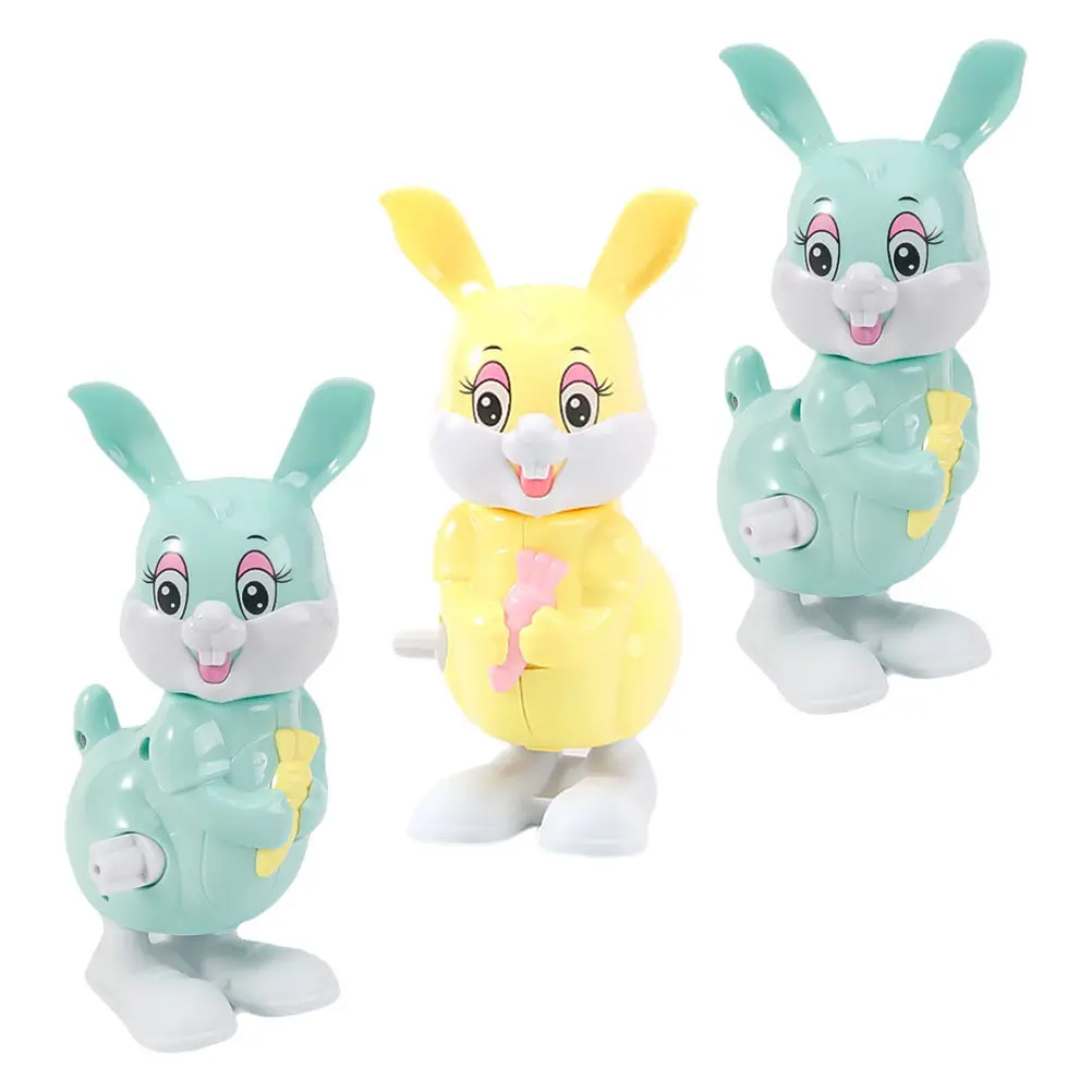 

3Pcs Plastic Animals Clockwork Playthings Realistic Design Manual Mechanism Wonderful Easter Party Decoration Wind Up Toys