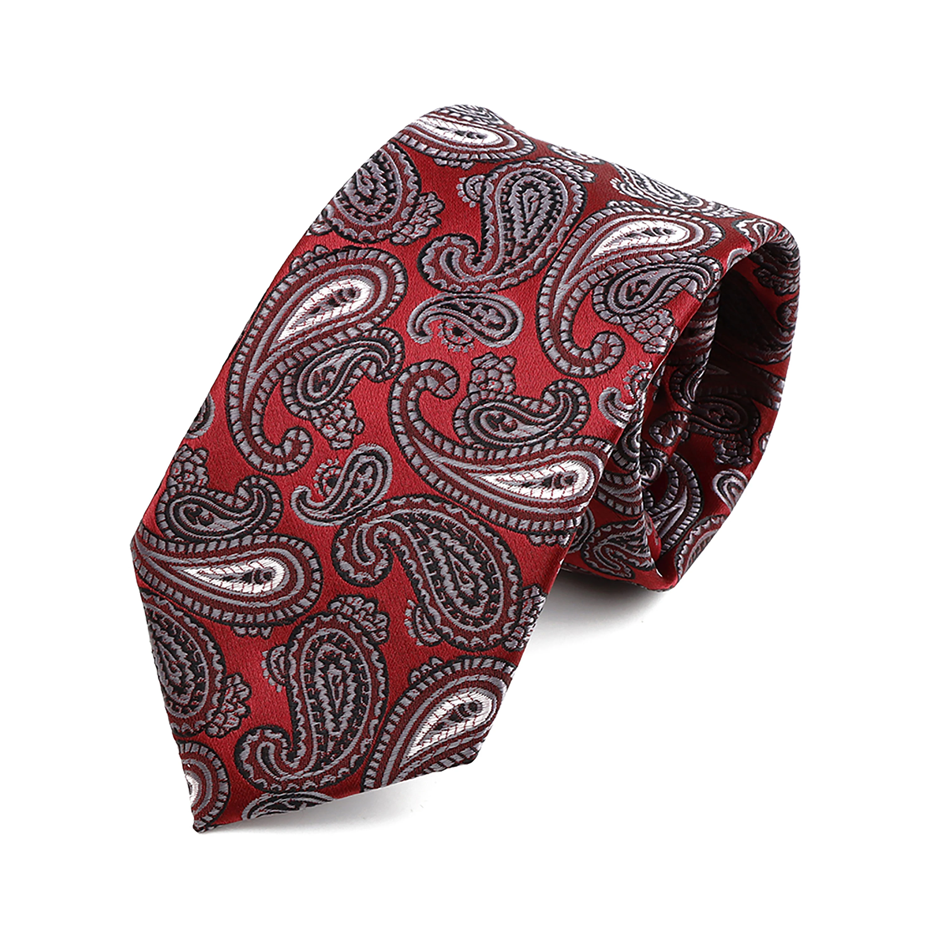 Hot Sale Paisley Men Tie Classic Red Blue Green Luxury Jacquard Necktie Wedding Party Daily Wear Groom Shirt Suit Cravat Gift