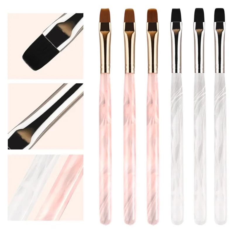 แปรงเพ้นท์เล็บเจล 1/3/6 ชิ้น สำหรับต่อเล็บอะคริลิค แปรงทำเล็บเจล