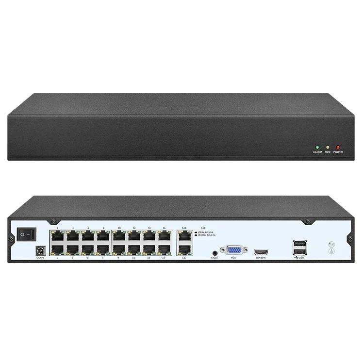 

25fps 4K Digital 16channels Security IP 8MP Color Night Vision Outdoor POE Camera POE NVR CCTV System With SeeEasy App