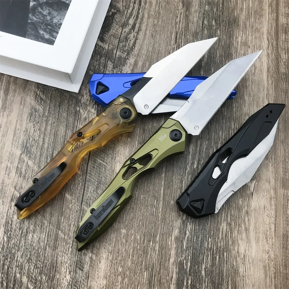 New KS 7650 Launch 13 Outdoor Folding Knife CPM154 Blade Aluminum Handle Pocket Camping Hunting Tactical Knife EDC Rescue Tool