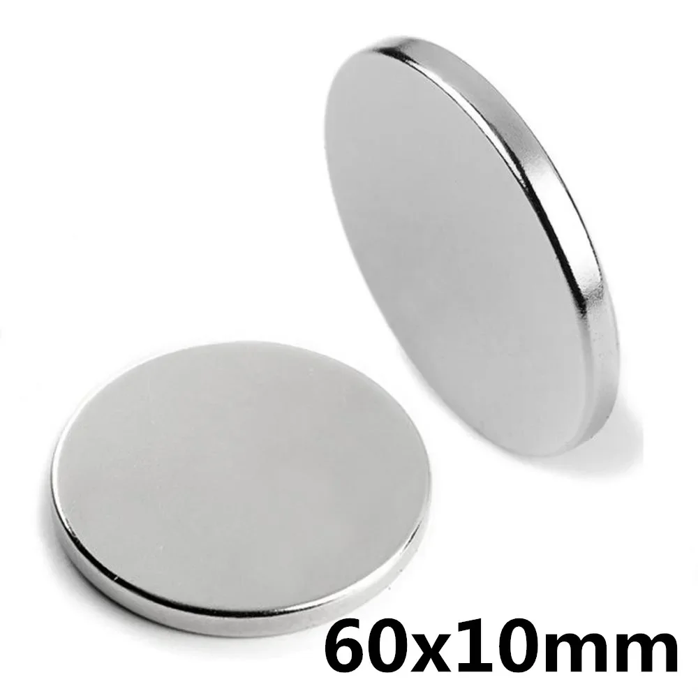 

1/2Pcs Neodymium Magnet 60x10mm NdFeB Super Strong Powerful Permanent Round Rare Earth Magnetic N35 Circular Magnet 60*10 mm