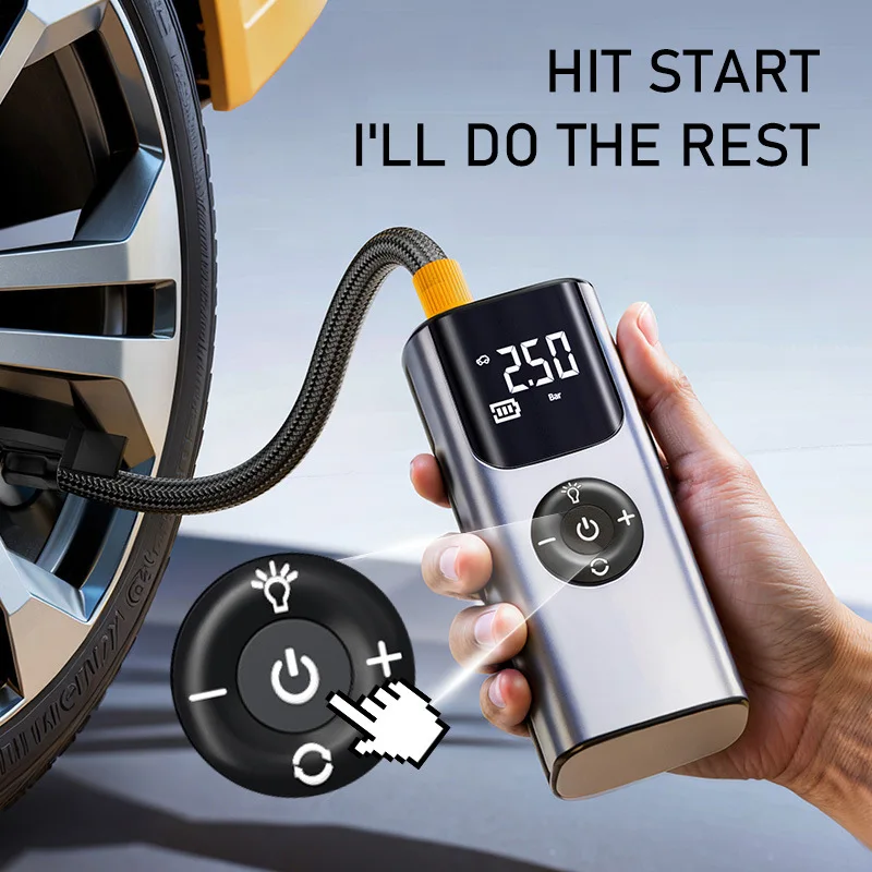 150PSI Portable Car Air Pump Tire Inflator Wireless Car Air Compressor Digital Automatic Inflation For Motorcycle Bicycle Balls