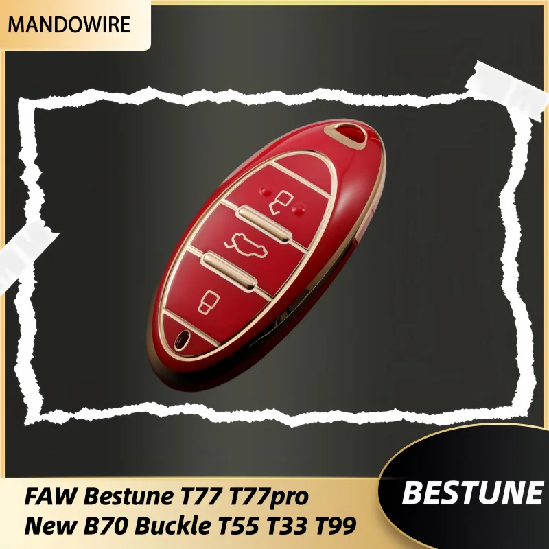 

TPU Car Key Cover For FAW Besturn T77 Pro B70 T99 T55 T33 Auto Accessories Smart Remote Fobs Key Case Protector Keychain Holder