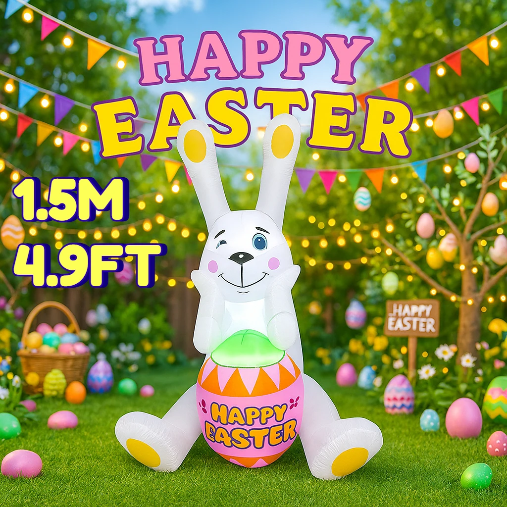 

1,5 м/4,9 фута надувная игрушка Пасхальный DIY Декор Праздник Фестиваль Сидящий Кролик Декор Праздник Сад Двор Светодиодный Свет Орнамент Подарок