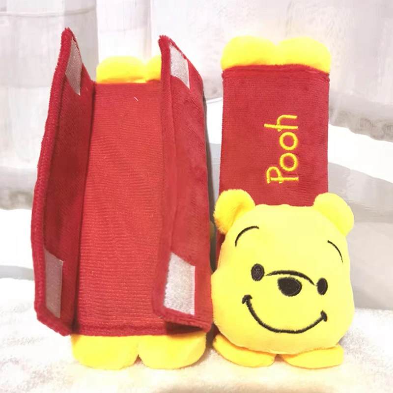 New 1Pair Disney Mickey Mouse Car Seat Belt Pads Cover Pooh Bear Safety Shoulder Strap BackPack Cushion Pillow For Boy Girl Gift