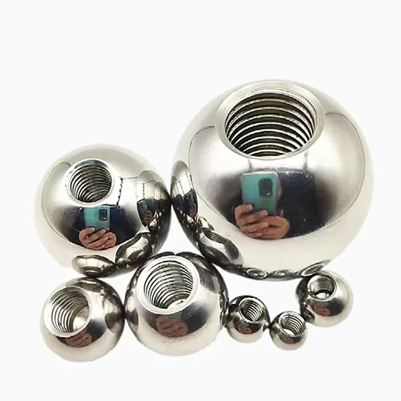 1-5pcs M12 Thread  Balls OD 20/22/25/28~60mm 304 Stainless Steel Half Hole Balls Drilling Ball Blind Hole Metric Female Thread