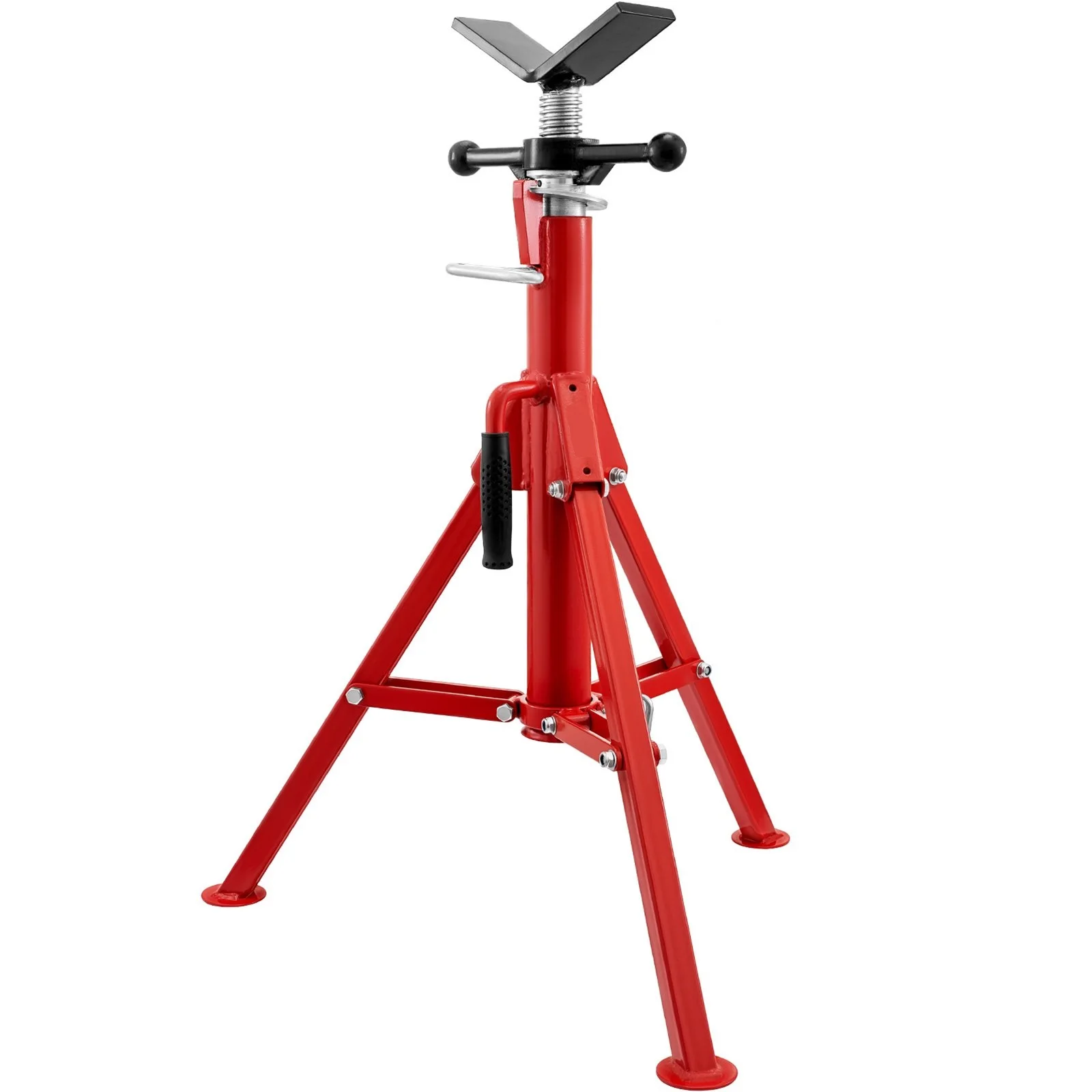 

Pipe Jack Stand With V-Head Pipe Stand 1/8"-12" Capacity, Adjustable Height 24"-42" Pipe Jack Stands 2500 lb Folding Pipe Stands