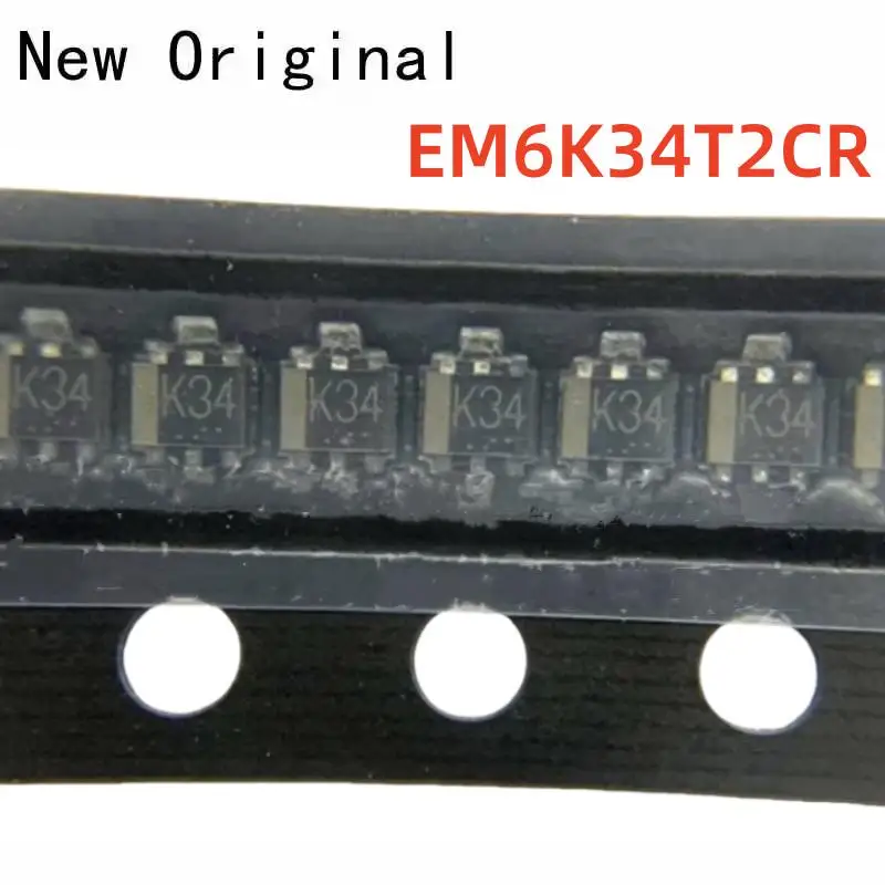 New and Original EM6K34T2CR EMT6 0.9V Drive Nch+Nch MOSFET marking code