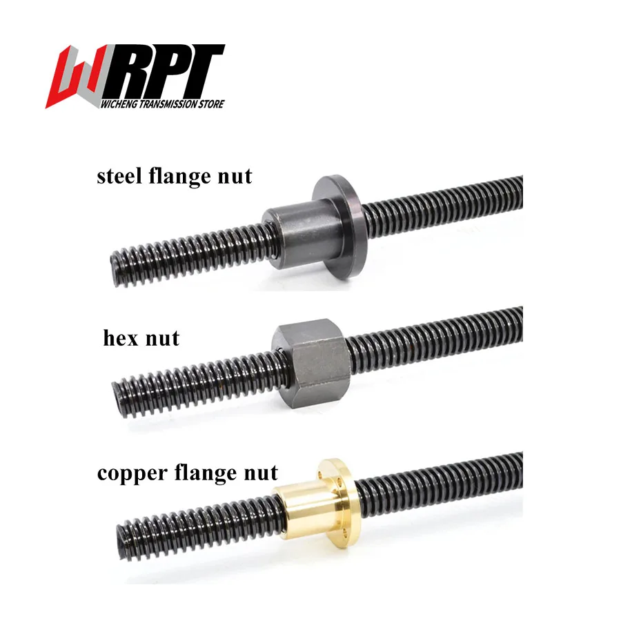 

Reverse Thread Left-Handed Trapezoidal Screw T12/14/16/18/20/22/24/25/28/30/32 Round/Steel Flange/Hex Nut For CNC Printer Parts