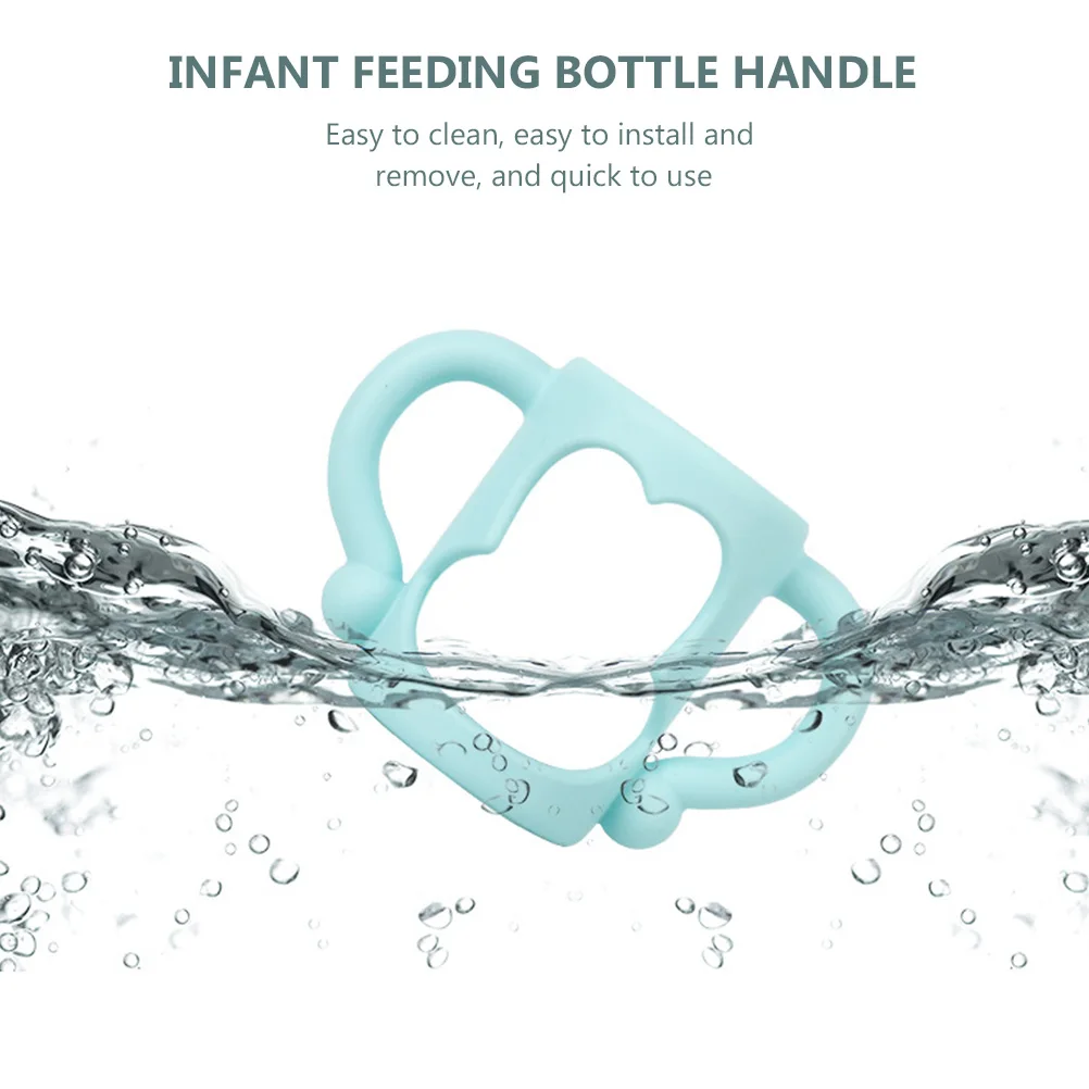 

2pcs Baby Milk Bottle Handle Silicone Gripper Feeding Bottles Ergonomic Non Slip Easy Clean Durable Wide Neck Compatible Infant