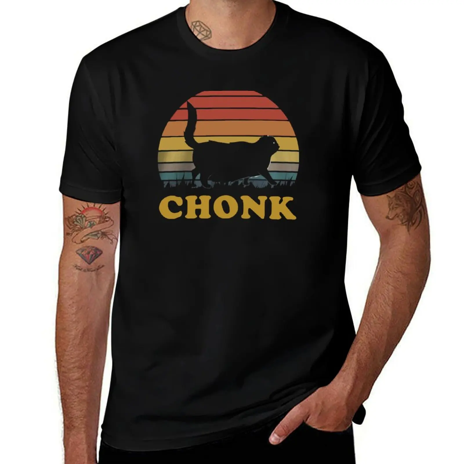 

Black Cat Chonk T-Shirt t shirt man casual man t shirts cotton