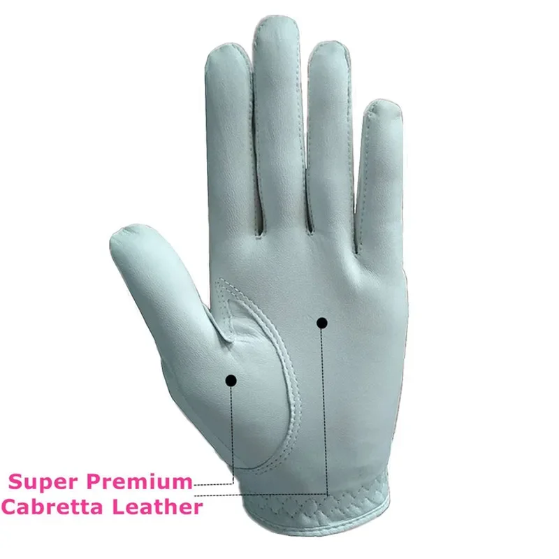 Anti Slip Golf Gloves Women Cabretta Leather with Ball Marker Left Right Hand Grip Soft Outdoor Sports Glove Drop Shipping