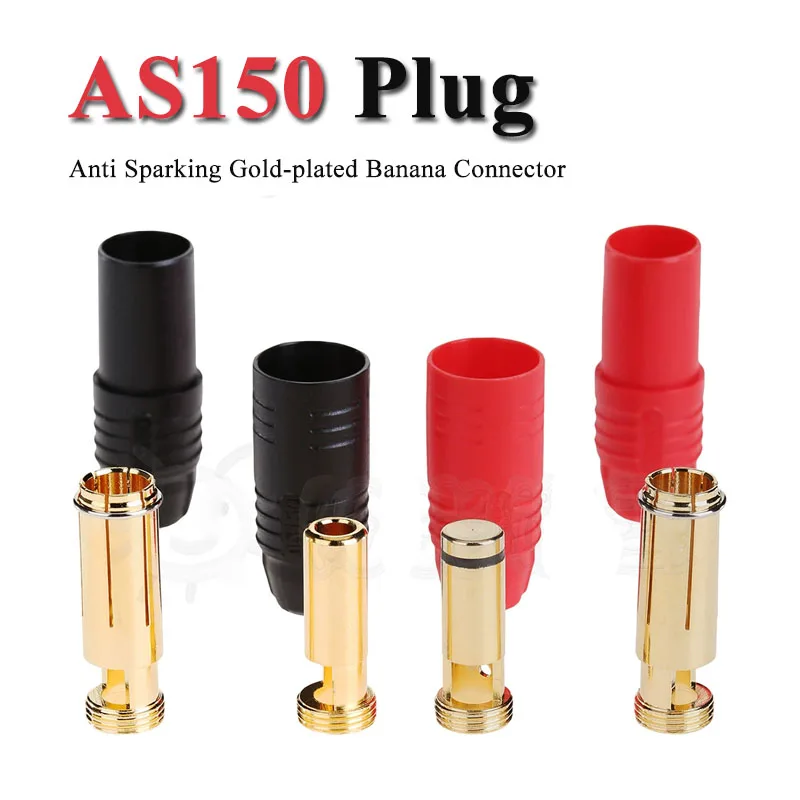 70A AS150 Gold-plated Banana Connector 7mm Male Female Anti Sparking Plug High Current Positive Negative Poles Head f 8AWG Wire