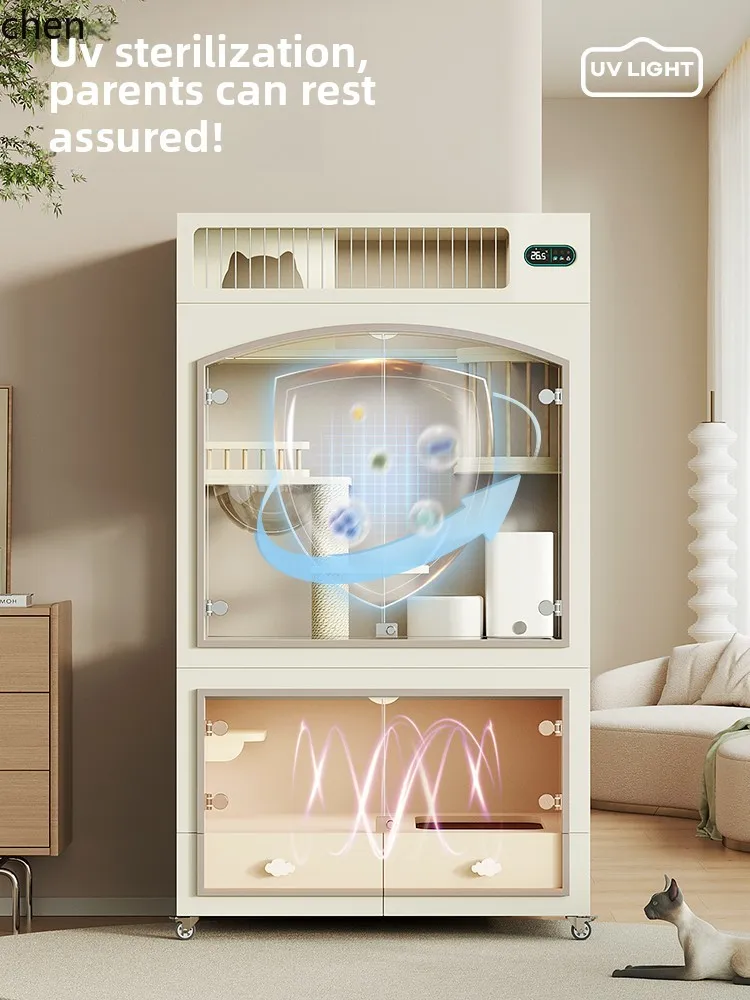 

ZML Cat Villa Fresh Air Cat Cabinet Household Indoor Cage Cat House