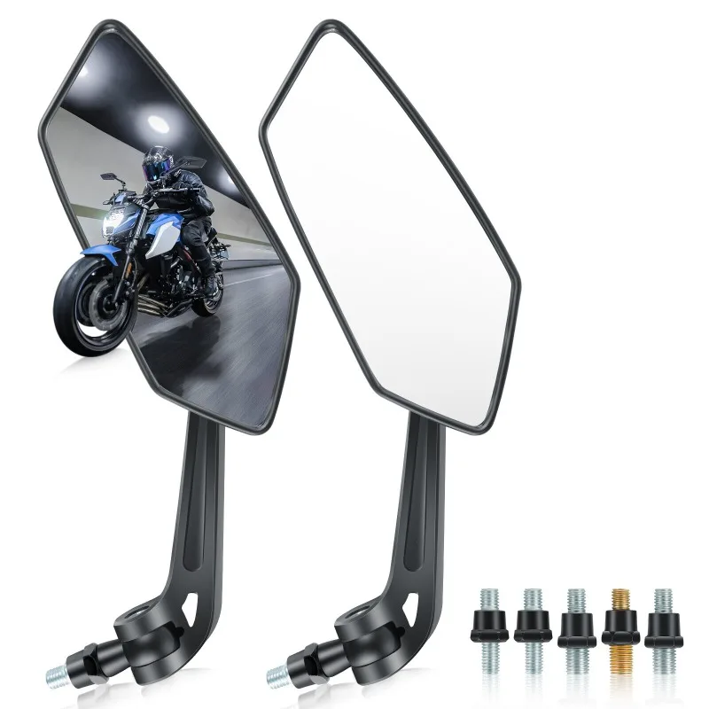 Motorcycle Handlebar Mirror Rearview Motorbike Bars End Mirror Cafe Racer Scooter Moto Mirrors 8/10mm for Yamaha Suzuki Kawasaki