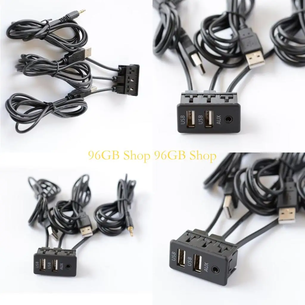 

96GB 3.5mm AUX Dual USB Square Flush Mount Extension Wire Panel Cable