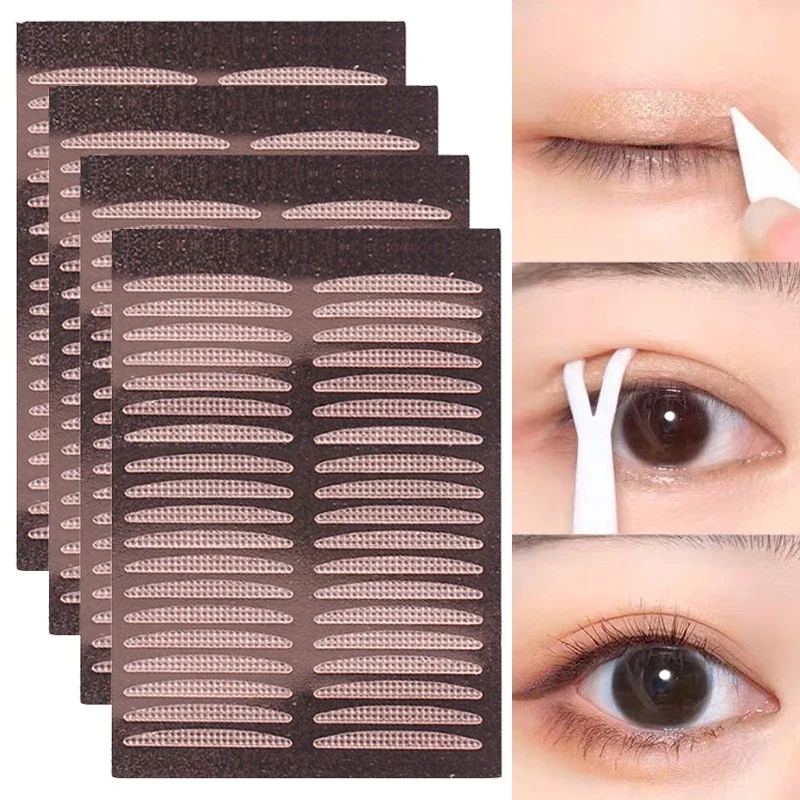 40pcs Double Eyelid Tape Sticker Invisible Fold Eyelid Lace Paste Clear Beige Stripe Self-adhesive Natural Eye Tape Makeup Tool