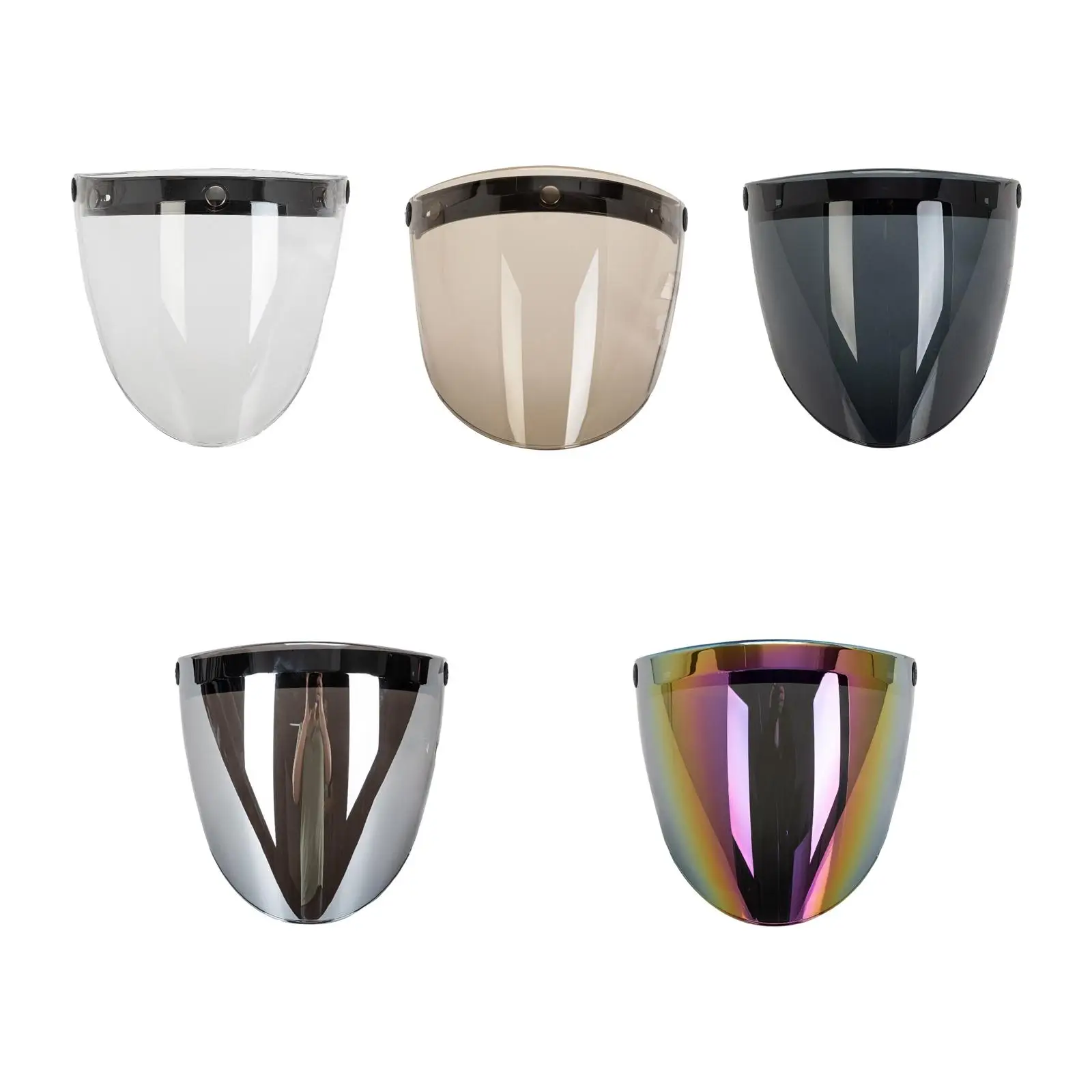 

Motorcycle Helmets Visor Retro Windproof Sun Shield Fits for 3-Snap Anti-Fog