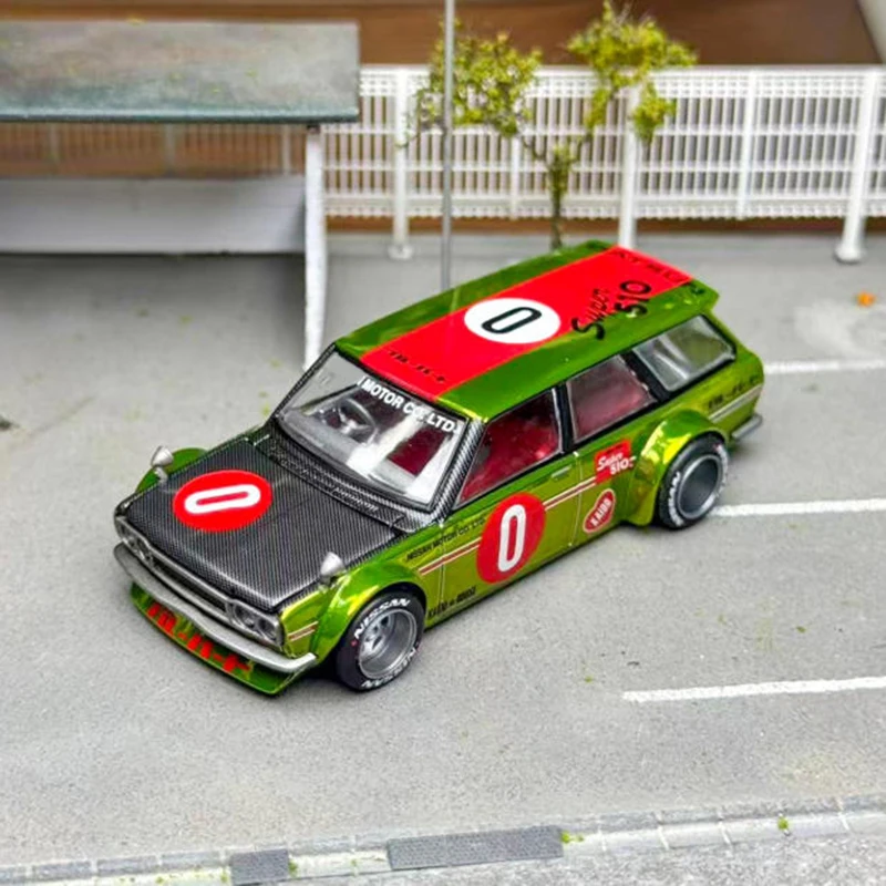 

KaidoHouse + MINIGT 1:64 Datsun 510 Универсал из сплава, имитация модели автомобиля, коллекция, украшение для дисплея, игрушка в подарок
