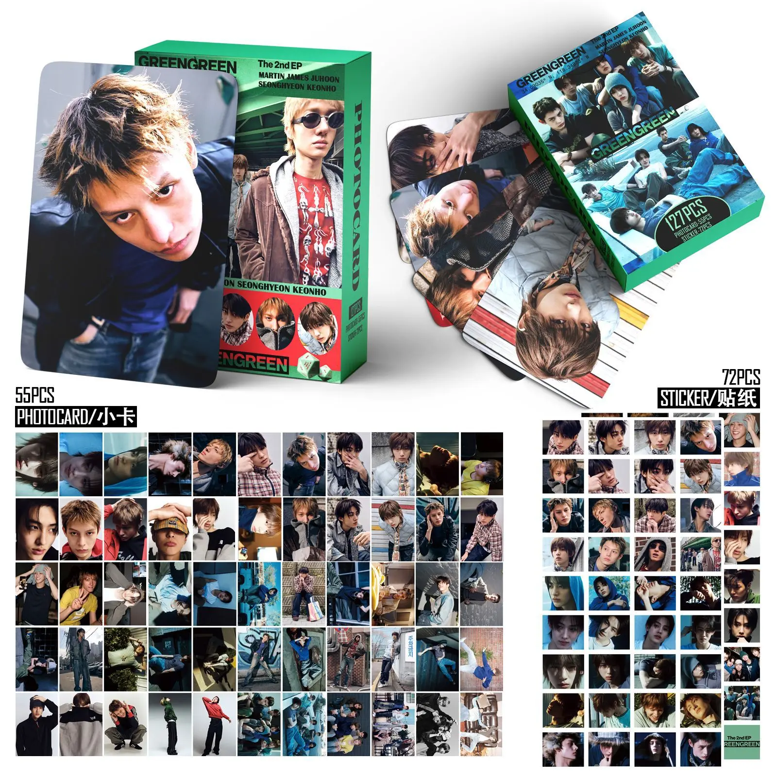 

55 шт. фотокарточек CORTIS GREENGREEN JAMES MARTIN, коллекционные фотокарточки Lomo, карточки для фанатов, печатные карточки