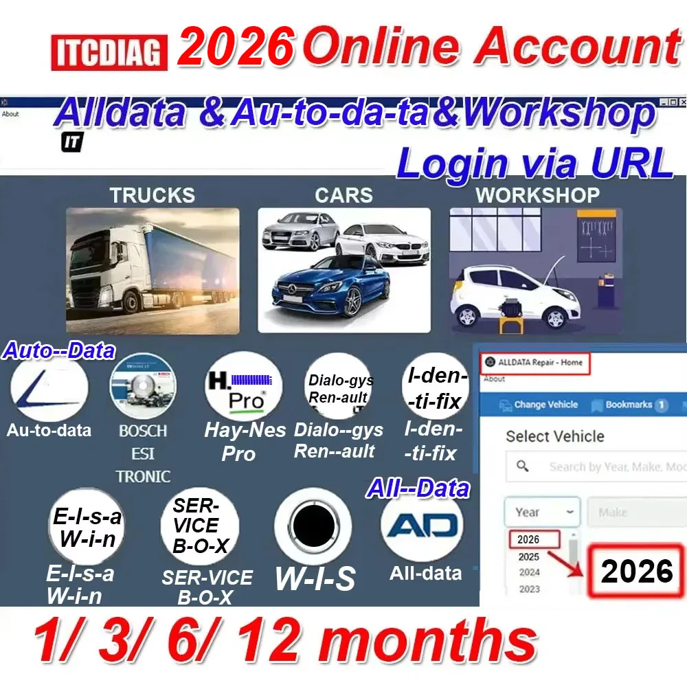 

Онлайн-аккаунт 2026 для Auto-data Alldata, полный пакет, автоматические данные, все данные Haynes PRO, сервисный ящик WIS, программное обеспечение для ремонта мастерской